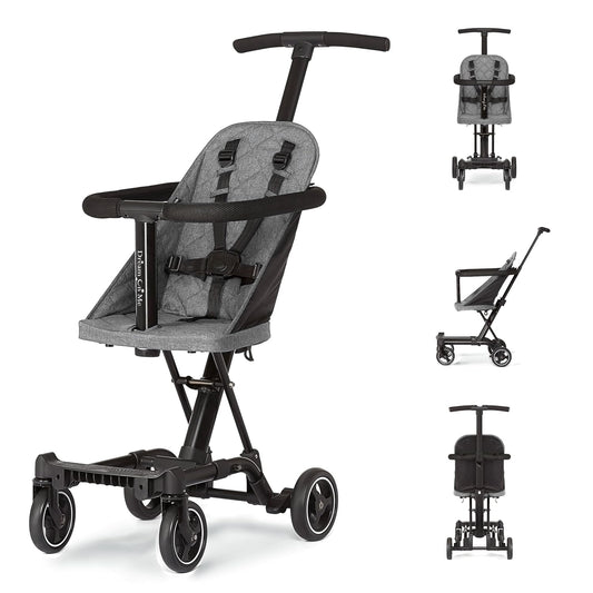 Dream On Me Lightweight And Compact Coast Rider Stroller With One Hand Easy Fold, Adjustable Handles And Soft Ride Wheels, Grey