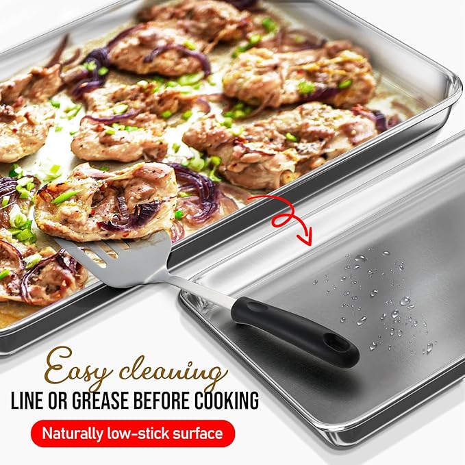 Eatex Aluminum Baking Sheet Set, 4 Pack Cookie Sheets, Warp & Rust Resistant - Image 4