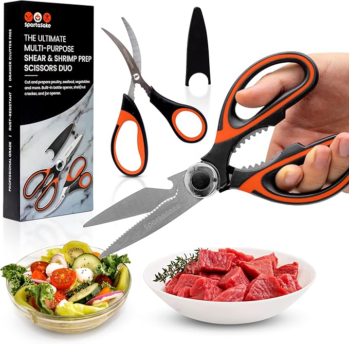 SpartaSake 2-Pack Premium Stainless Steel All Purpose Kitchen Shears - Image 2