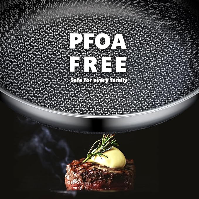 OATOFP Non Stick Frying Pans Set, Hybrid Skillet Set Nonstick, Pans - Image 3
