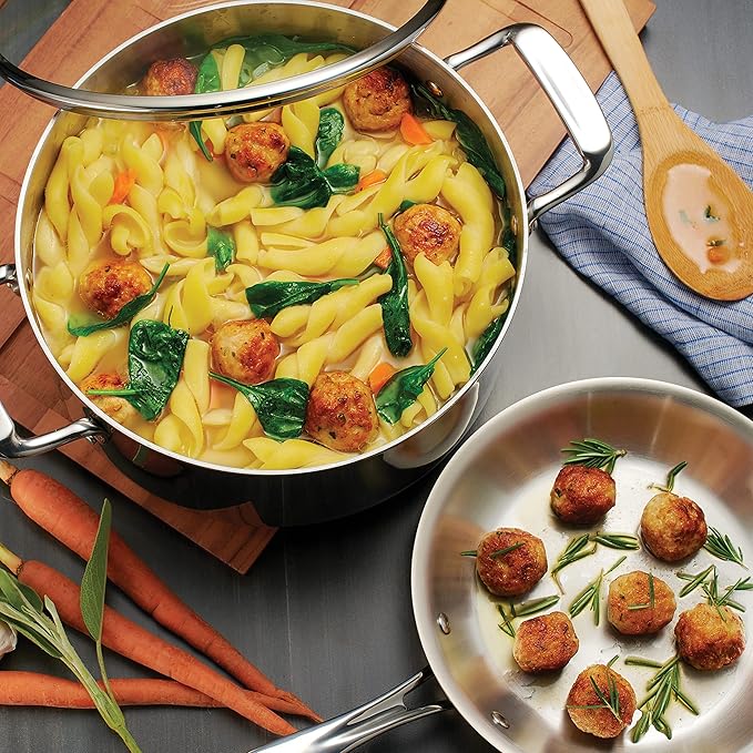 Tramontina Tri-Ply Clad Stainless Steel 14-Piece Cookware Set - Image 5
