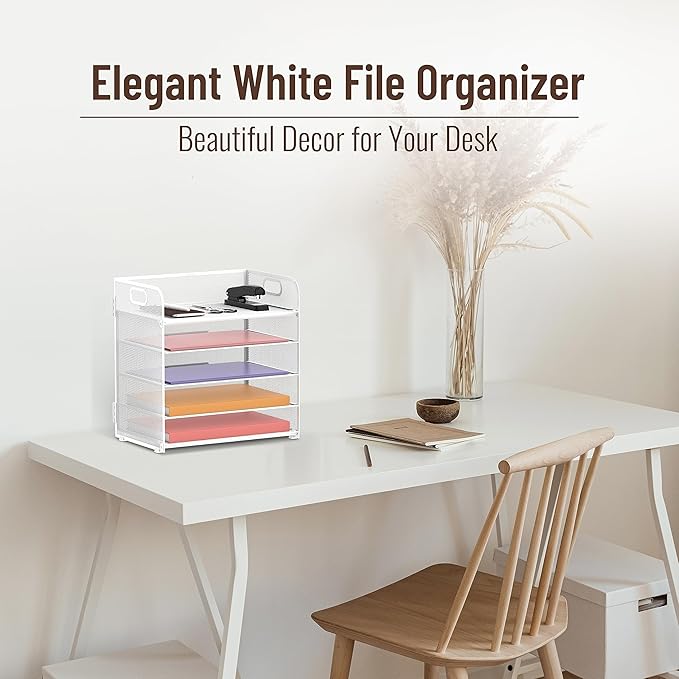 2 Pack 5-Tier White Desk Organizer - Image 2