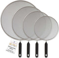 U.S. Kitchen Supply 4-Piece Stainless Steel Splatter Guard Set Fine Mesh Cover by USKitchenSupply
