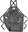 Denim Apron with Pockets for Hair Stylist Gardening Craftsmen Barista Women by Vammcht