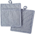 DII 100% Cotton Solid Chambray Kitchen Set, Potholders, 2 Piece by DII