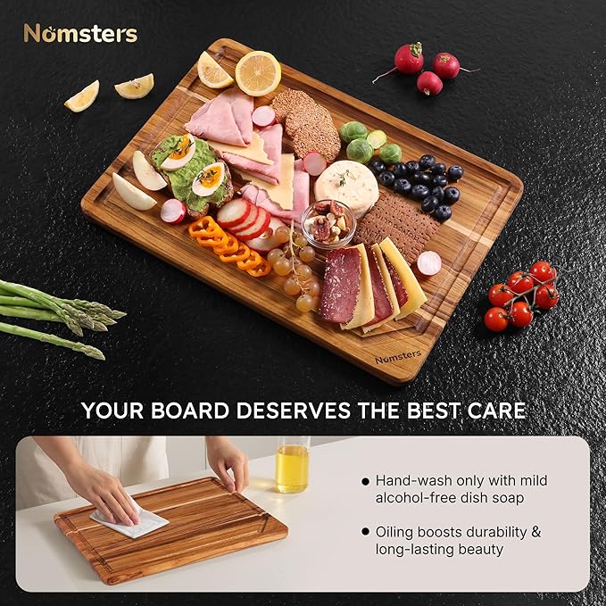 5 Pack Teak Wood Cutting Board Set - Image 8