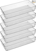 5 Pack Clear Plastic Drawer Organizer Tray Cutlery Utensil Makeups Drawer by ihomecooker