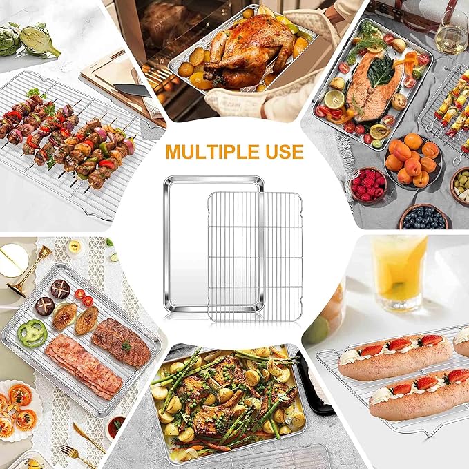 Homikit Baking Sheet with Rack, Big Bacon Baking Tray with Cooling Rack - Image 6