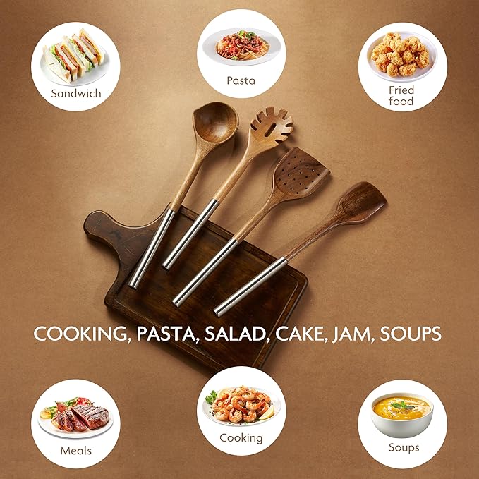 Edergoo 4 PCS Acacia Wood Cooking Utensils Set - Image 7