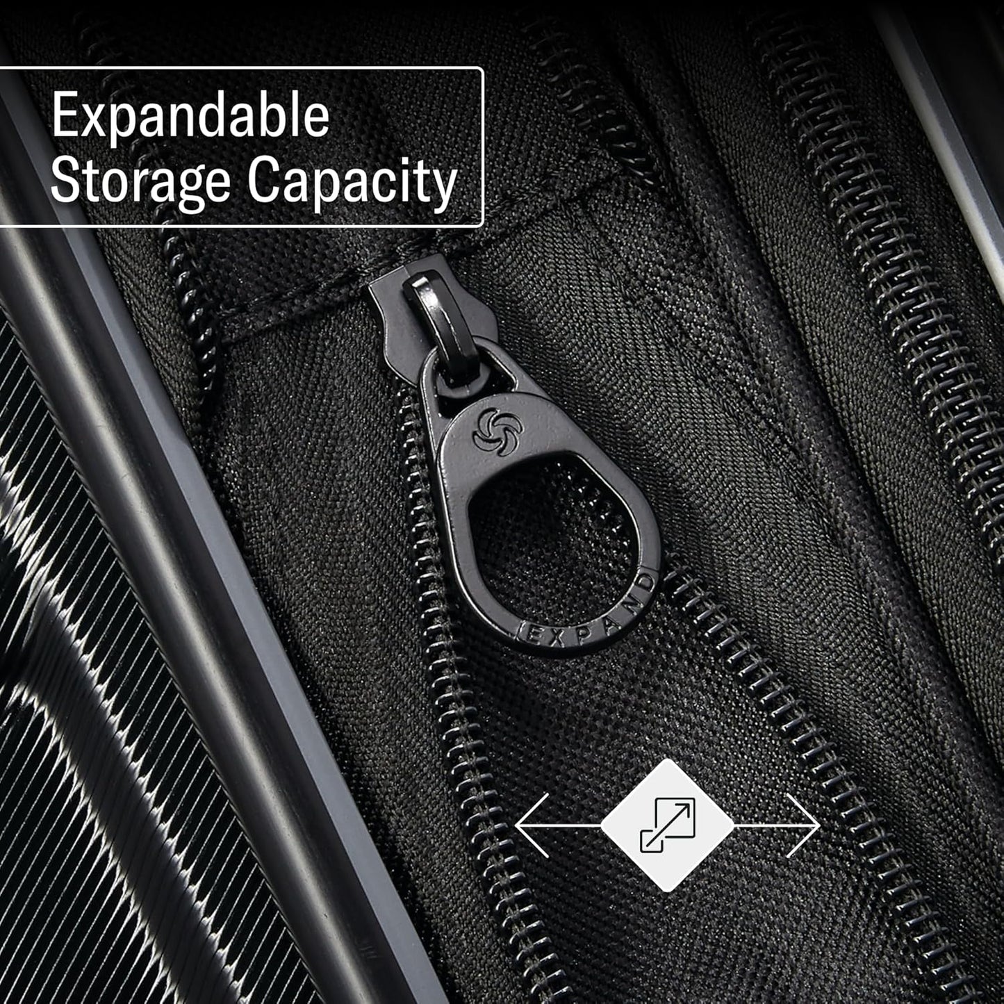 Samsonite Omni 2 Hardside Expandable Luggage with Spinner Wheels, 3-Piece Set (19/24/28), Midnight Black