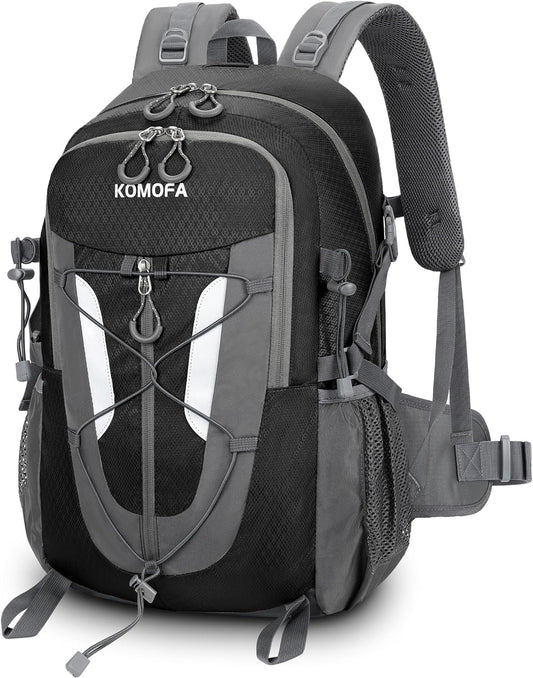 Hiking Backpack 30L Lightweight Travel Daypack Small Day Pack for Men Women Outdoor Camping Backpacking, Black