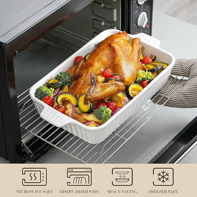 MALACASA Casserole Dishes for Oven, Porcelain Baking Dishes, Ceramic Bakeware - Image 5