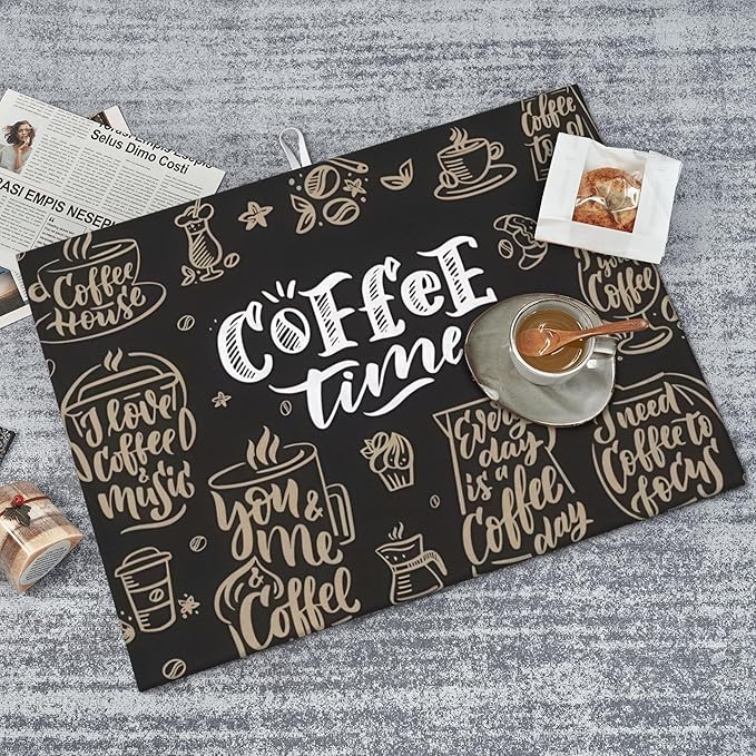 Coffee Time Dish Drying Mat 18x24 Inch, Microfiber Absorbent Fast Dry Mat Large - Image 7