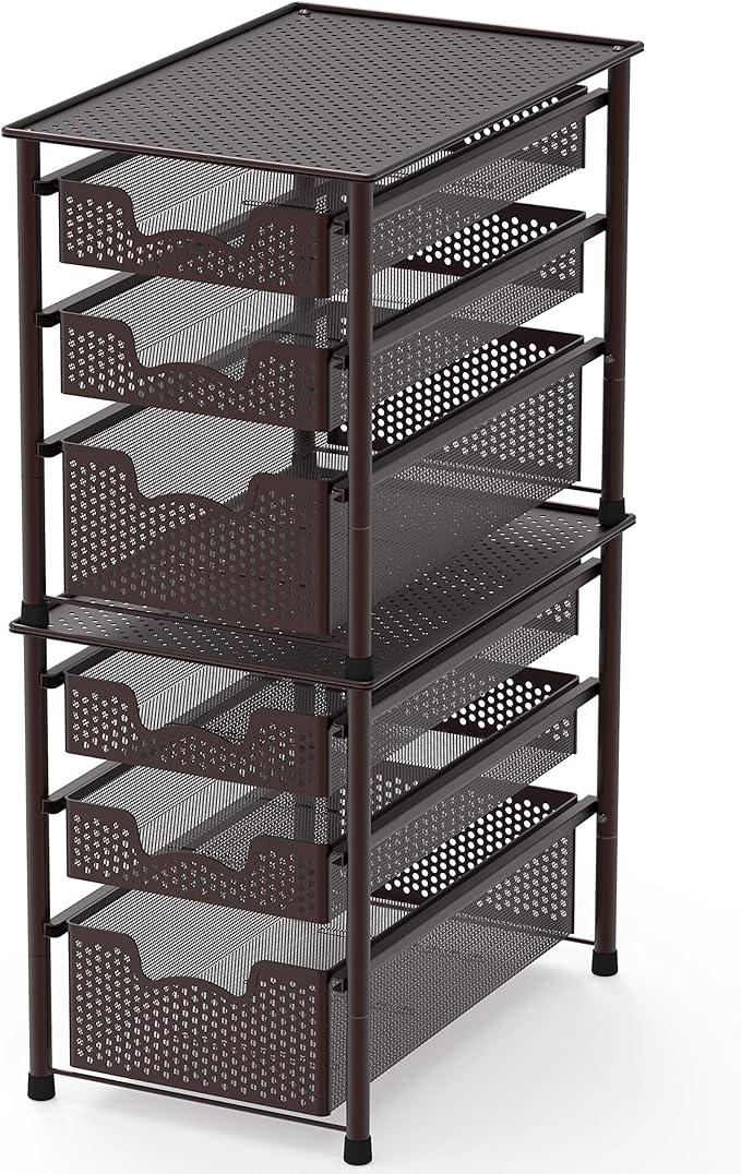 Simple Houseware Stackable 3 Tier Sliding Basket Organizer Drawer - Image 4