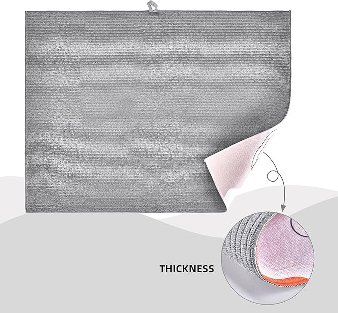 Coffee Time Dish Drying Mat 18x24 Inch, Microfiber Absorbent Fast Dry Mat Large - Image 4