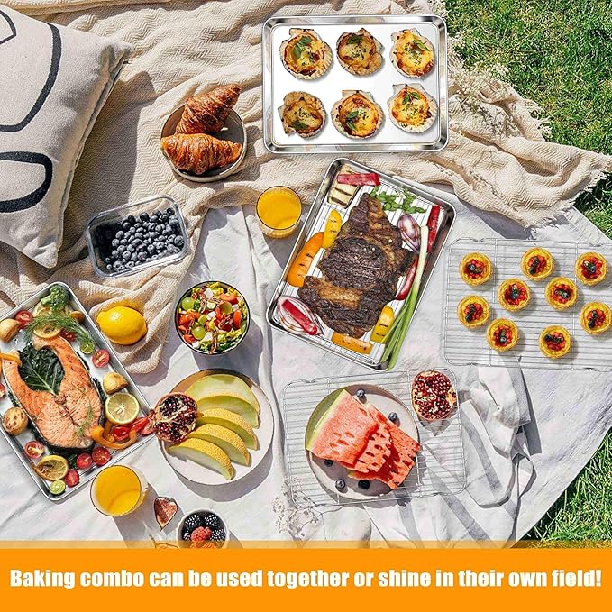 Homikit Baking Sheet with Rack, Big Bacon Baking Tray with Cooling Rack - Image 7
