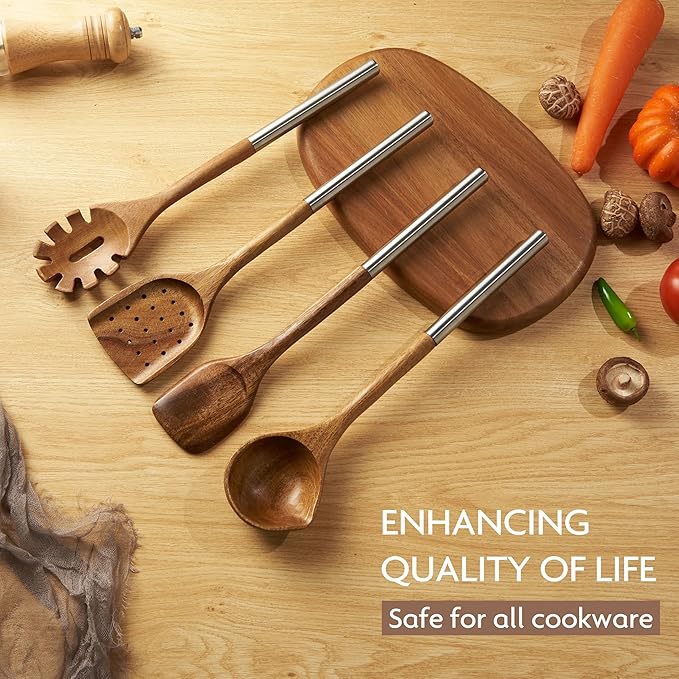 Edergoo 4 PCS Acacia Wood Cooking Utensils Set - Image 3