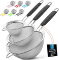 Zulay Kitchen Premium Stainless Steel Fine Mesh Strainer Set by ZulayKitchen