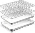 TeamFar Toaster Oven Pan with Rack Set, 10.5 x 8 x 1 Inch Stainless Steel Small by TeamFar