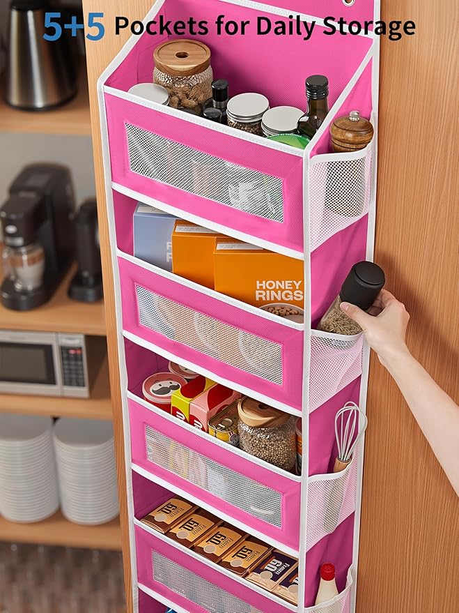 JARLINK Over The Door Organizer Storage, 5 Shelf Hanging Door Organizer - Image 5