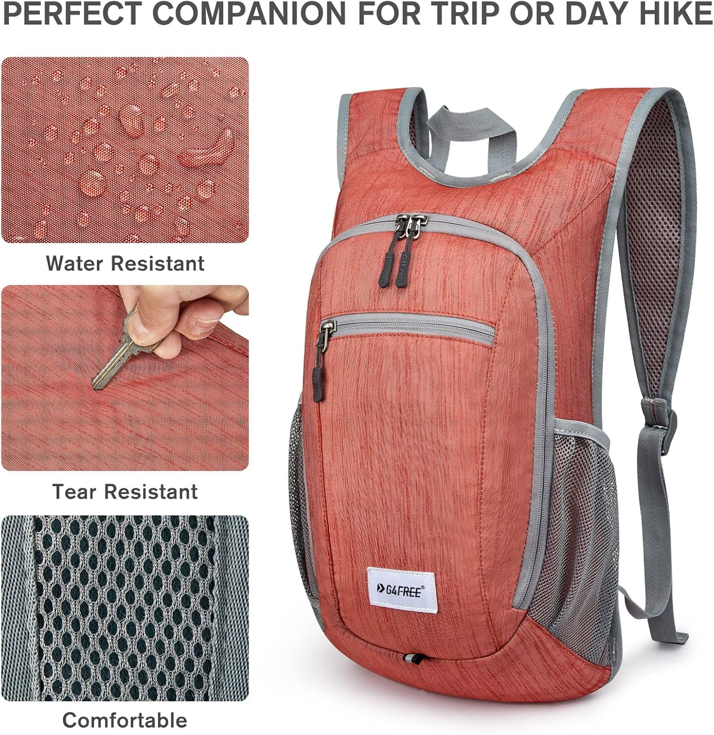 G4Free 10L/15L Hiking Backpack Lightweight Packable Hiking Daypack Small Travel Outdoor Foldable Shoulder Bag