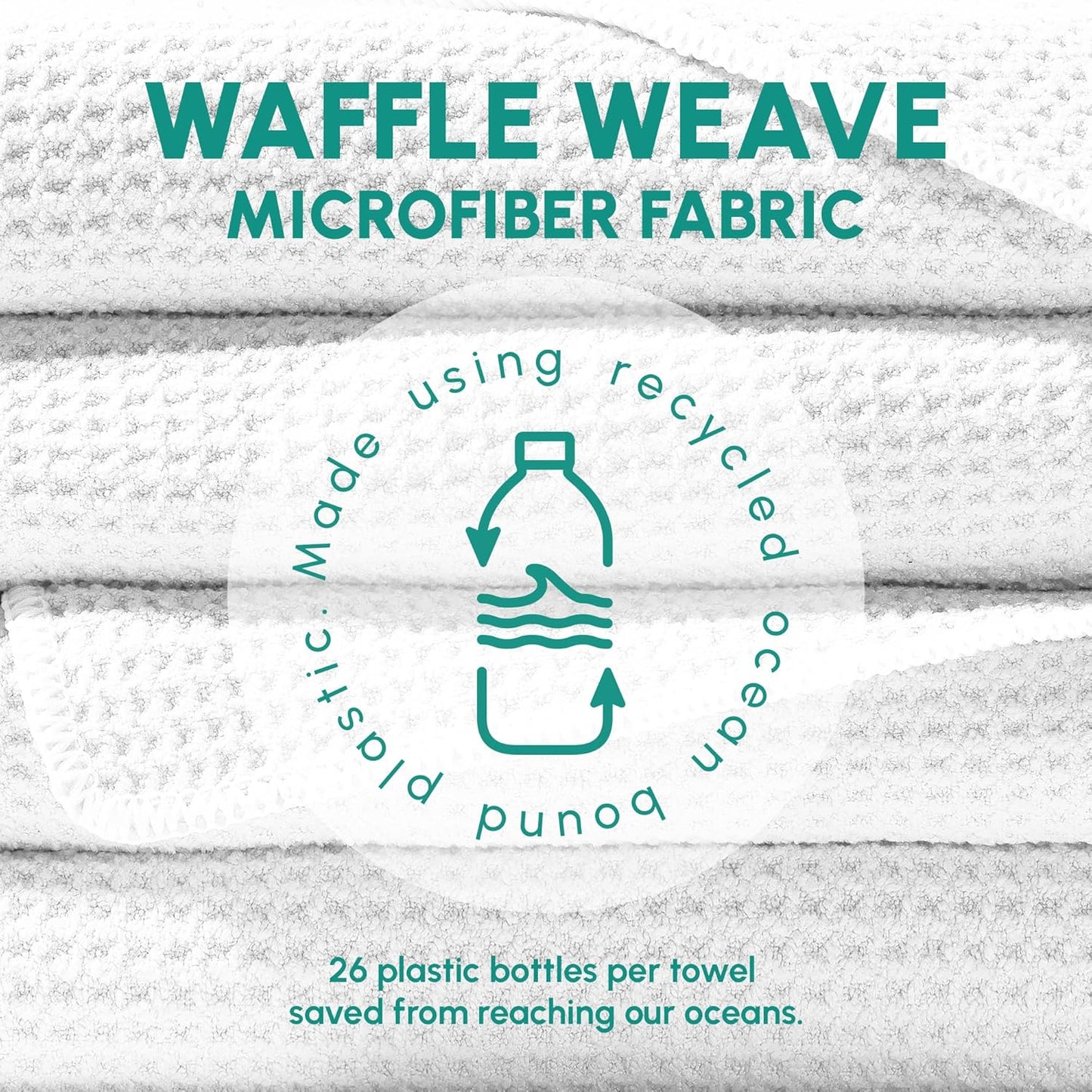 SUN'Y Waffle Microfiber Beach Towel – Sand Free, Quick Dry, Ultra Absorbent, Lightweight & Compact Travel Towel with Carry Bag - Large (63” x 31.5”), Raindrop