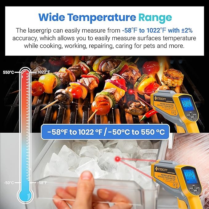 Etekcity Infrared Thermometer 1025D Dual Laser Temperature Gun-58℉~1022℉ - Image 3