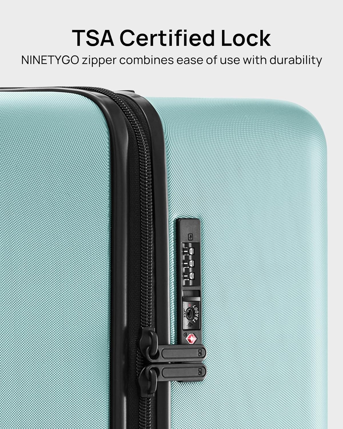 Trunk Luggage 22 Inch, Small Checked Luggage with Double Spinner Wheels, Anti-Burst Zipper, Hard Case PC Suitcase, Lightweight Travel Luggage, TSA Approved (Crystal Green, Hudson)