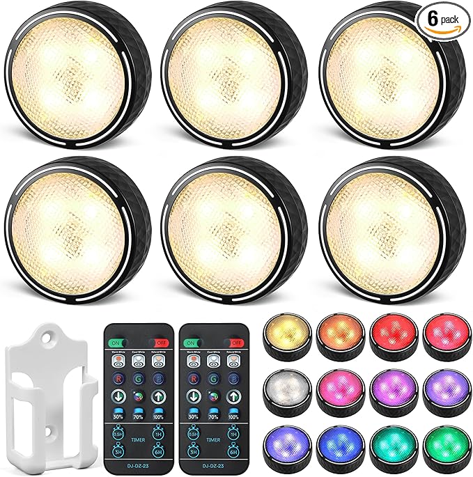 Puck Lights with Remote Control, Battery Operated Wireless LED Under Cabinet by Unknown
