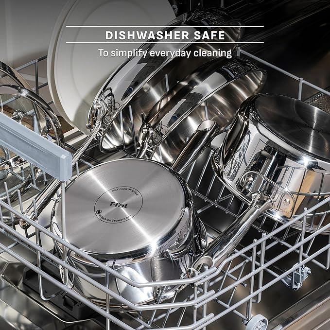 T-Fal Pro Tri-Ply Stainless Steel Cookware Set, 3-Piece Induction Cookware - Image 7