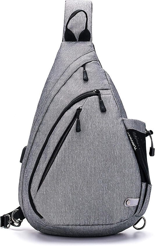 Water-Proof Sling bag/Crossbody Backpack/Shoulder Bag with USB Charging Port for Travel, Hiking, Cycling, Camping