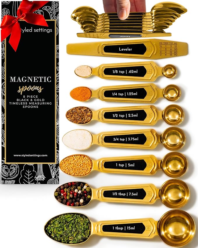Gold Magnetic Measuring Spoons by STYLEDSETTINGS