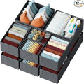 Drawer Organizer Set of 12 Dark Grey by Neaterize