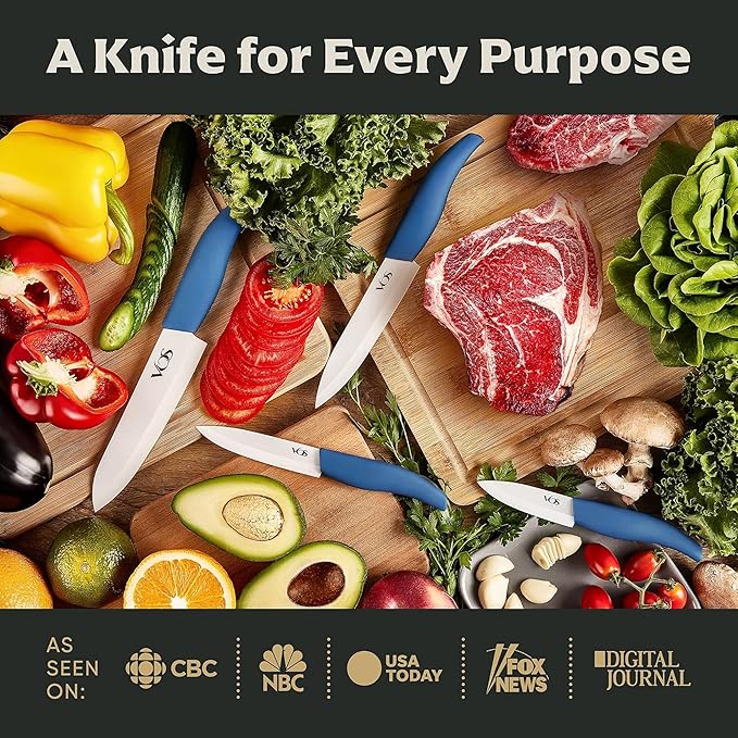 Vos Ceramic Knife Set with Block, Ceramic Knives Set - Image 7