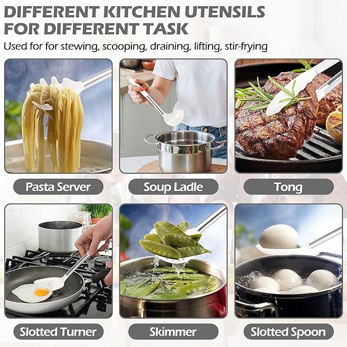 HaWare 29 PCS Silicone Cooking Utensils Set, Heat Resistant Kitchen Utensils Set - Image 5