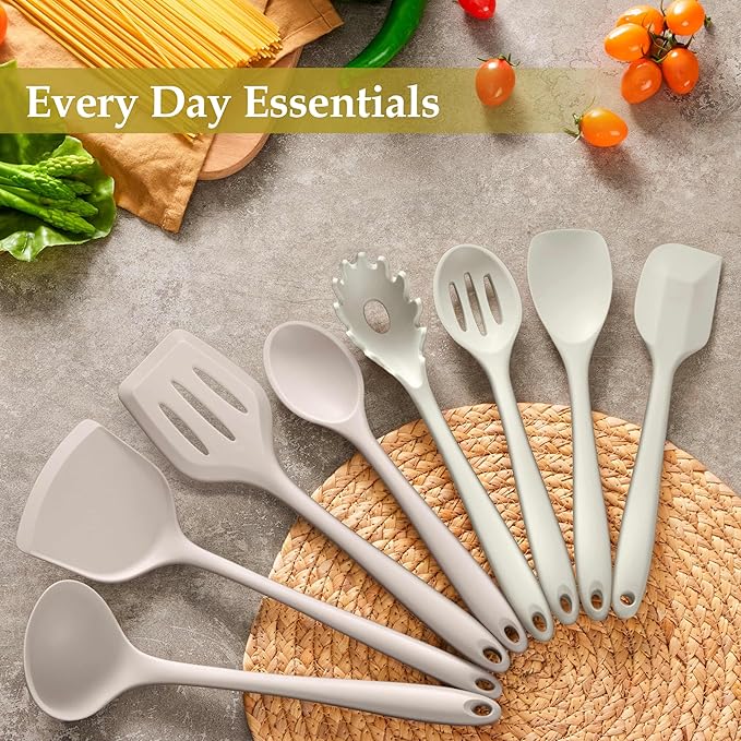 LIANYU 8Pcs Kitchen Utensils Set, Silicone Cooking Utensils Spatula Set - Image 4
