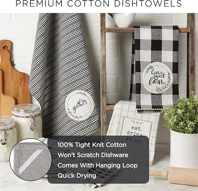 DII Home Sweet Farmhouse Kitchen Collection, Dishtowel Set - Image 8