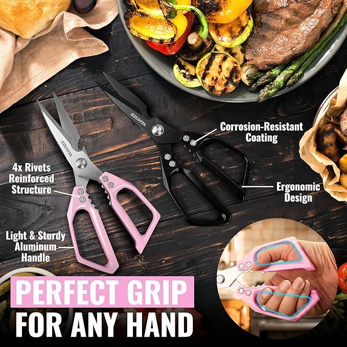 2PC 5-in-1 Multifunctional Heavy-Duty Korean Kitchen Scissors Set, All Purpose - Image 4